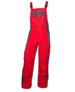Ardon VISION 03 Kalhoty pracovní s laclem červená/šedá 182 64