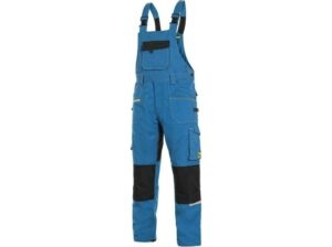 CXS STRETCH pánské Kalhoty pracovní s laclem středně modrá/černá 64