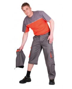 Cerva DESMAN 2v1 Kalhoty pracovní do pasu šedá/oranžová 60