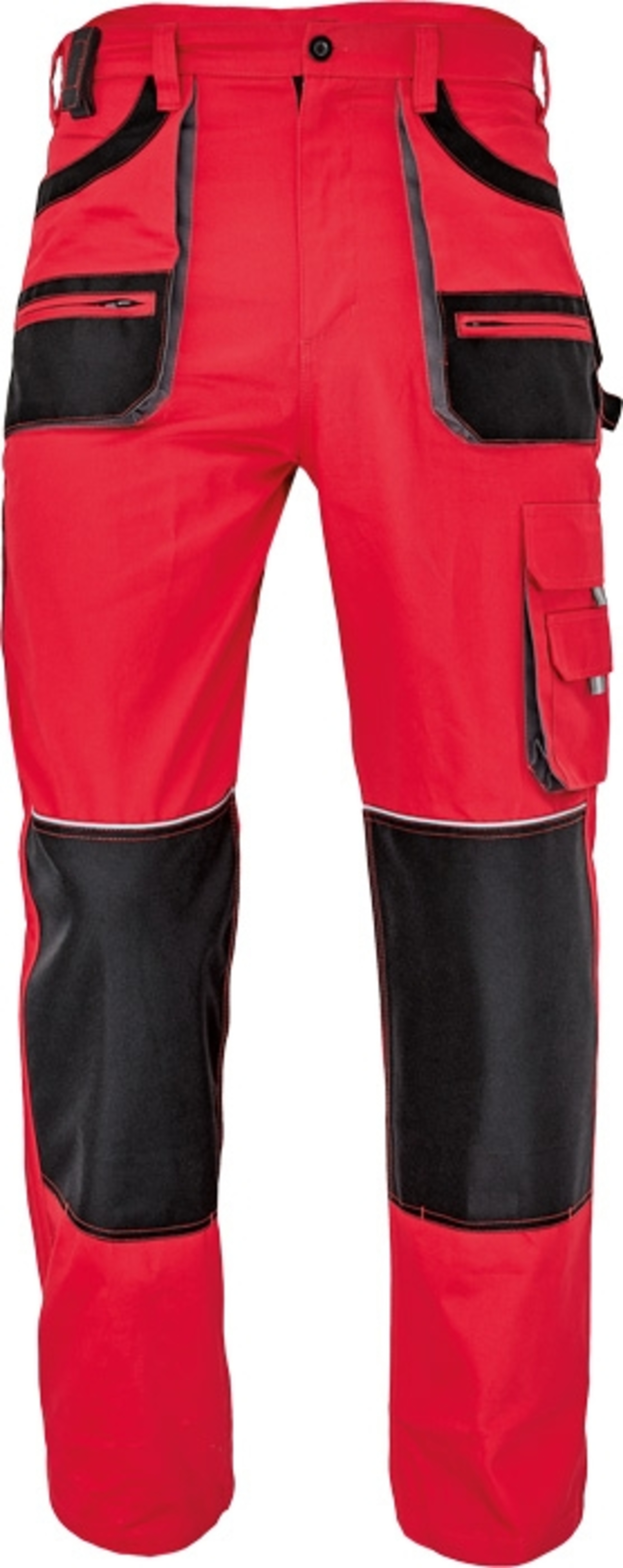 Cerva FF CARL BE-01-003 Kalhoty pracovní do pasu červená/černá 48