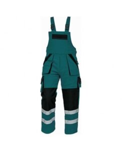 Cerva MAX WINTER RFLX Kalhoty pracovní s laclem zimní zelená/černá 62