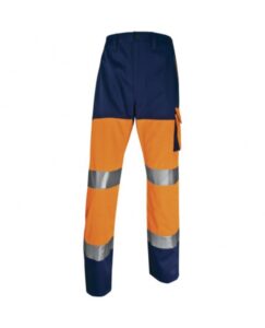 DeltaPlus PHPA2 Kalhoty do pasu reflexní oranžová/námořnická modrá 3XL
