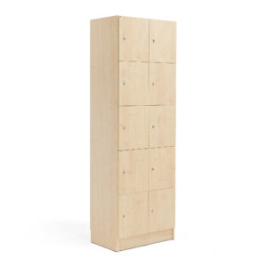 Dřevěné šatní boxy, 2 sekce, 10 boxů, bříza