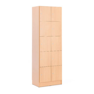Dřevěné šatní boxy, 2 sekce, 10 boxů, buk