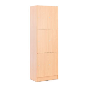 Dřevěné šatní boxy, 2 sekce, 6 boxů, buk