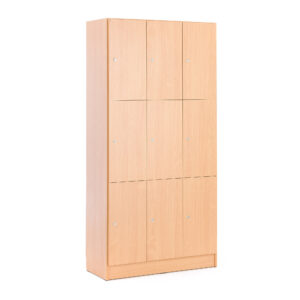 Dřevěné šatní boxy, 3 sekce, 9 boxů, buk
