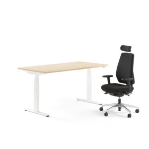 Kancelářská sestava: výškově nastavitelný stůl Modulus + kancelářská židle Watford