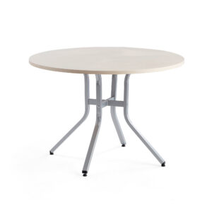 Stůl Various, Ø1100 mm, výška 740 mm, stříbrná, bříza