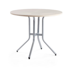 Stůl Various, Ø1100 mm, výška 900 mm, stříbrná, bříza