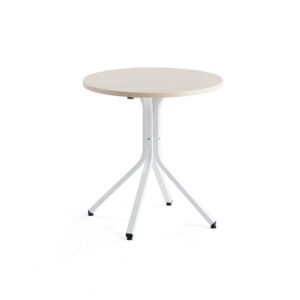 Stůl Various, Ø700 mm, výška 740 mm, bílá, bříza