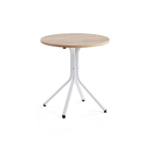 Stůl Various, Ø700 mm, výška 740 mm, bílá, dub