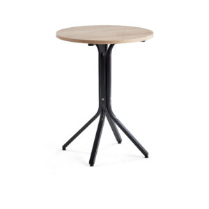 Stůl Various, Ø700 mm, výška 900 mm, černá, dub