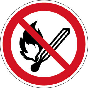 Zákaz výskytu otevřeného ohně - značka