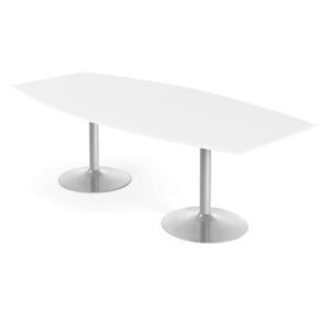 Jednací stůl Avery, 2400×1200 mm, HPL, bílá, hliníkově šedá