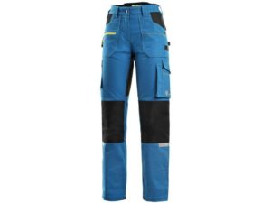 CXS STRETCH dámské Kalhoty pracovní do pasu středně modrá/černá 58